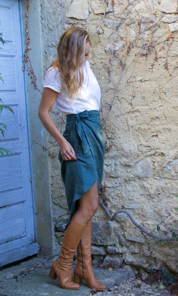 Silk | Linen Wrap Skirt